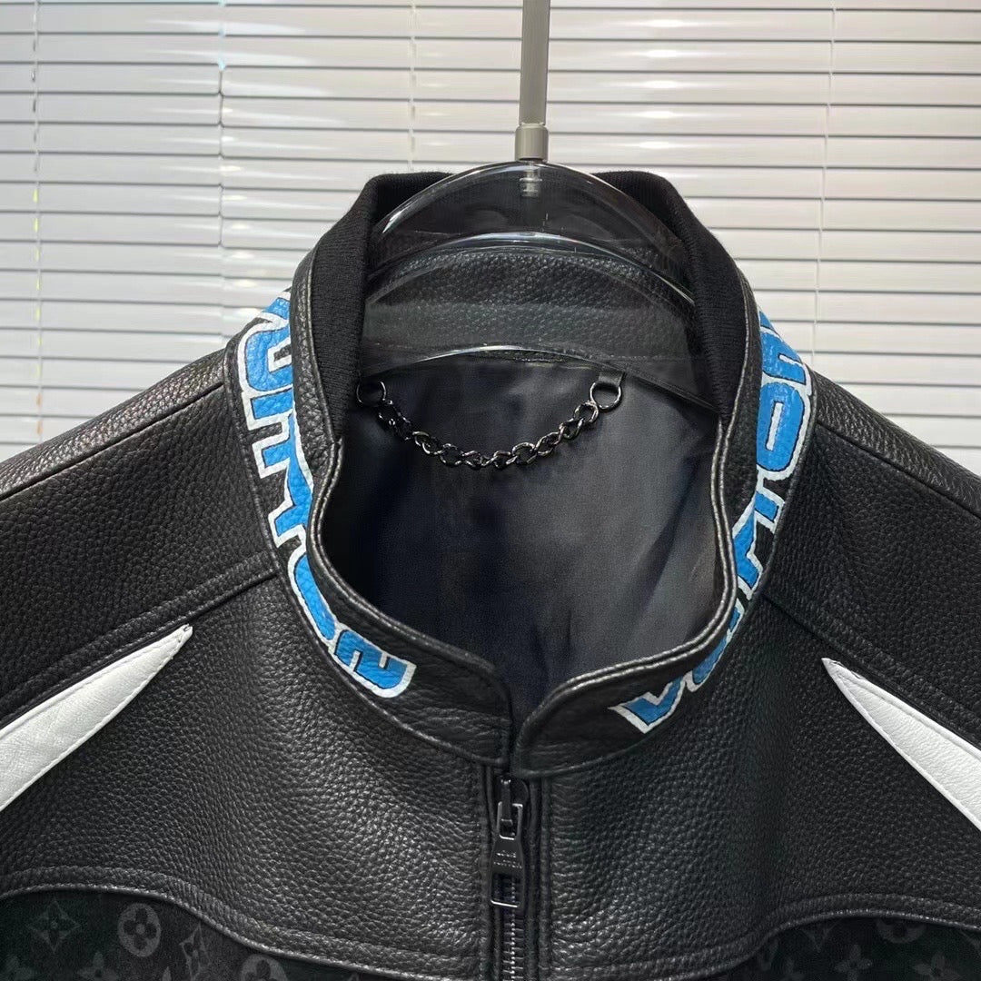 Lv FULL LEATHER JACKET REAL LEATHER BLACK