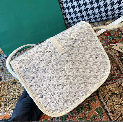 Belvedere White leather invoice bag