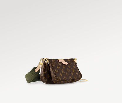 Khaki multi-pocket invoice bag