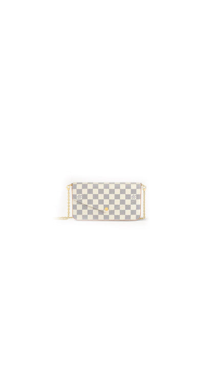 Pochette felicie damier azur facture