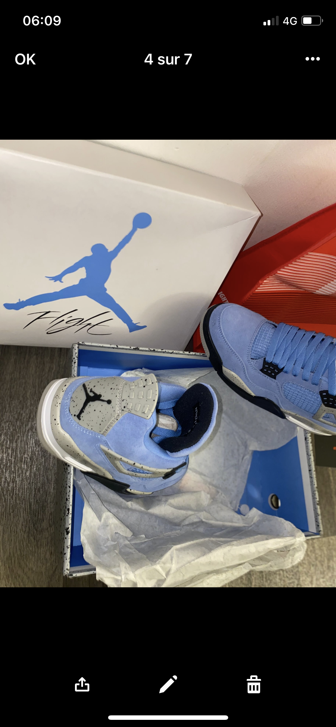 AJ4 University Blue Flight Club Authentifizierung ✔️ Rechnung