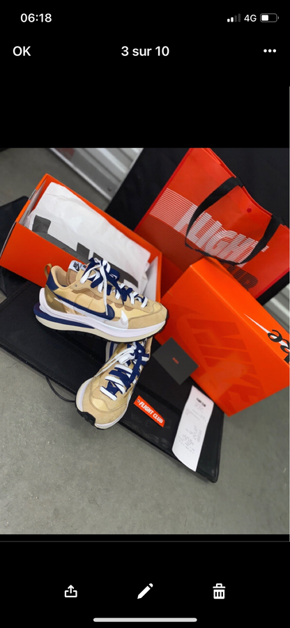 NK Vaporwaffle Sacai Tan Navy Flight Club 1:1 Authentifizierung ✔️ Rechnung