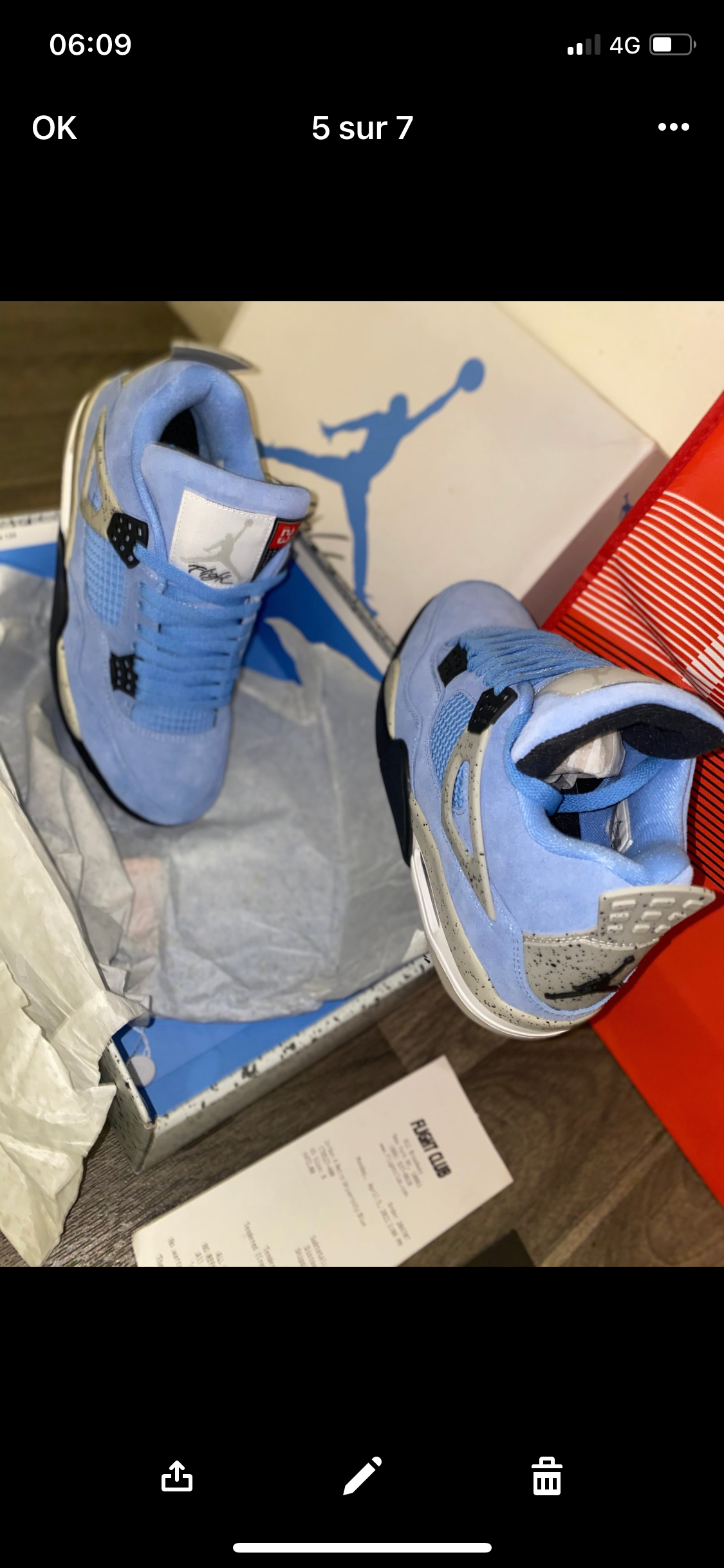 AJ4 University Blue Flight Club Authentifizierung ✔️ Rechnung