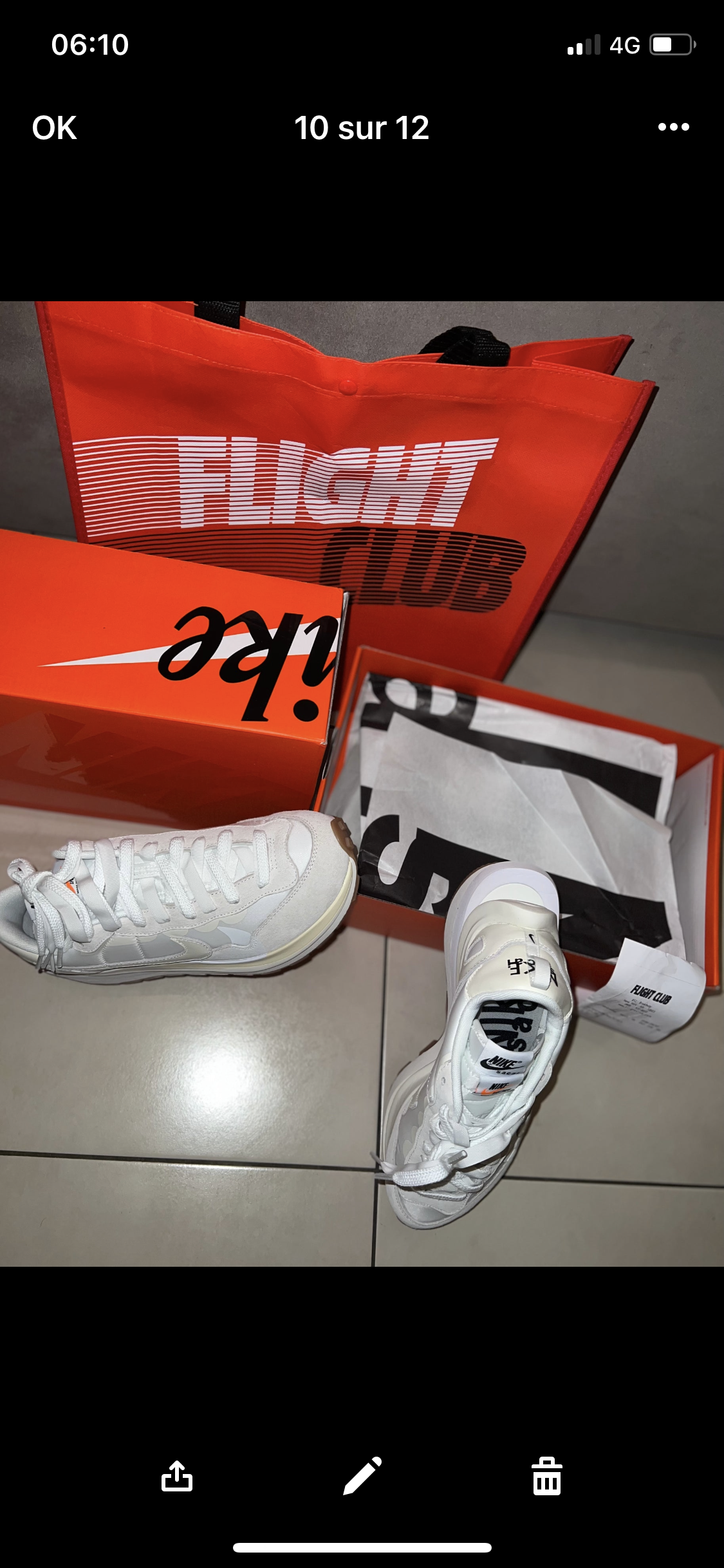 Sacai White Vapporwaffle Flight Club Authentifizierung ✔️Rechnung