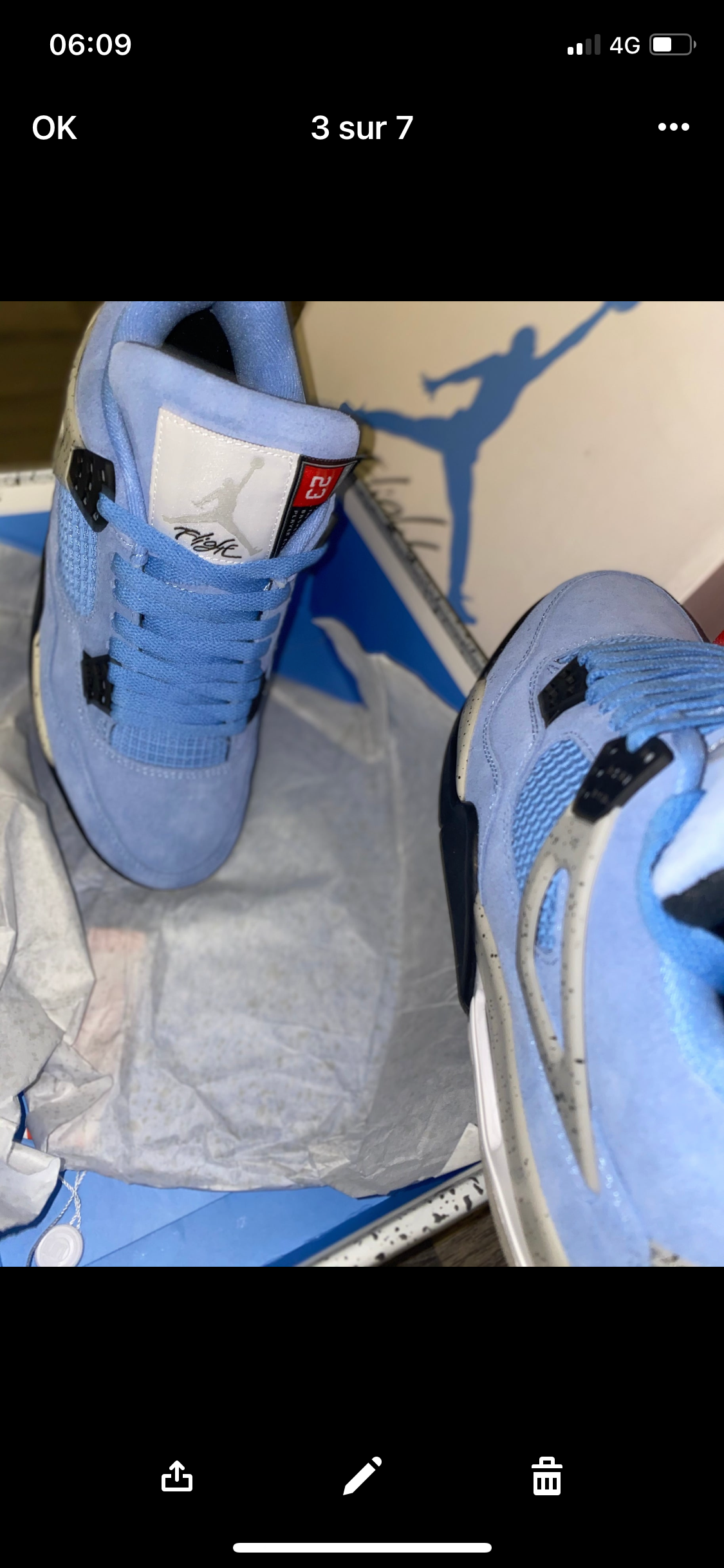 AJ4 University Blue Flight Club Authentifizierung ✔️ Rechnung